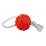 Jouet vinyl balle basket + corde - 10cm	